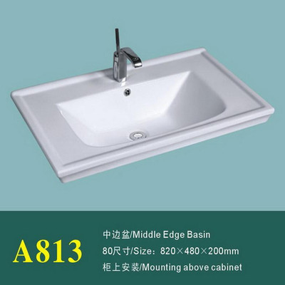 【廠家直銷批發陶瓷臺盆、臺上盆、浴室柜盆、洗臉盆、中邊盆A813】價格,廠家,圖片,其他水暖衛浴五金,嘉善縣魏塘鎮鷹標潔具商行-